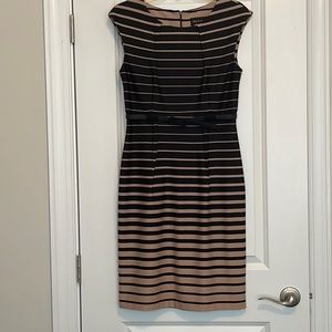 Connected apparel black and tan dress